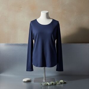 Time and Tru Classic Black Long Sleeve Blouse